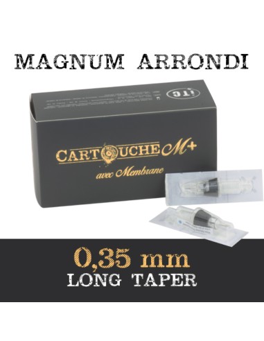 Magnum arrondi 0,35 mm long Avec Membrane x 20 Cartouches M+