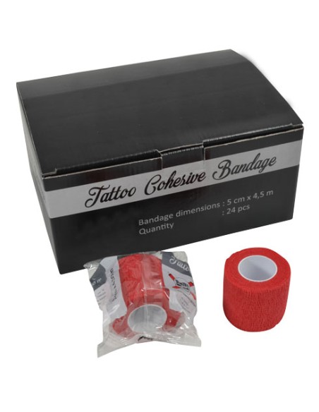 Ruban Elastique, Grip Auto adhésif Noir ou Rouge pour Manchon 5cm x 4,50m x 24