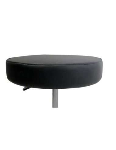 Tabouret assise ronde NOIR - roulettes plastiques