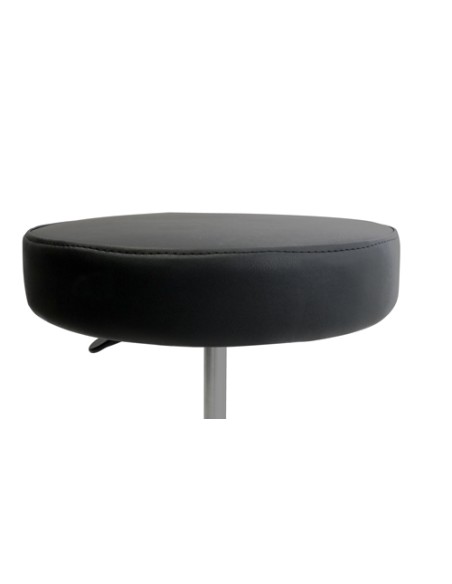 Tabouret assise ronde NOIR - roulettes plastiques