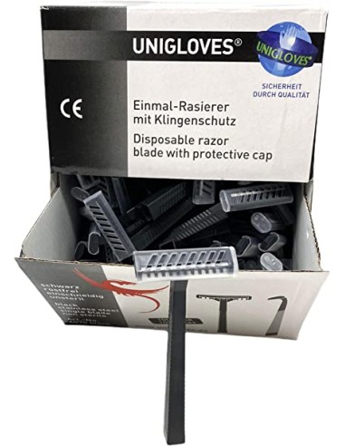 Rasoirs Jetables Noir UNIGLOVE, boite de 100