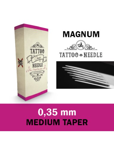 Aiguilles “Magnum” 0,35mm  Medium taper magnum stérile 50 pcs