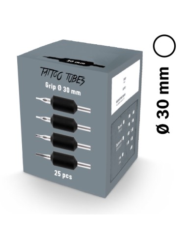 Tubes stériles, grip silicone 30mm, buse ronde