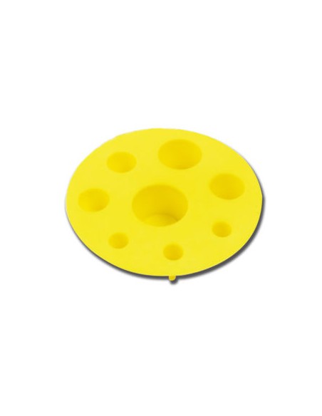 Plateau caps rond jaune 8cm - 8 godets
