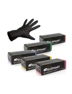 Gants Elephant Latex Noir Manches Longues 300  mm Non...