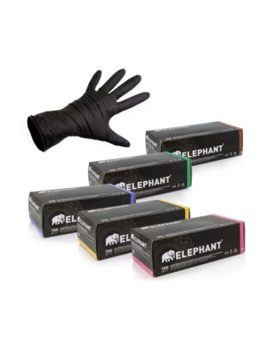 Gants Elephant Latex Noir Manches Longues 300 mm Non Poudrés x 100