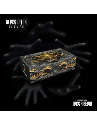 Gants latex noir non poudrés, boîte de 100