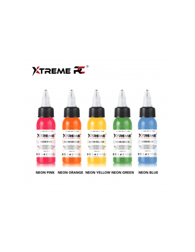 Xtreme Ink - NEON SET - 30ml x 5 - Mélange pour tatouage Stérile